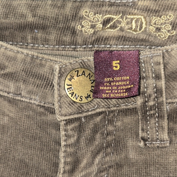 Vintage 90s Y2K Zanadi Low Rise Corduroy Flare Pants - Brown/Taupe - Size 5 - Picture 2 of 5